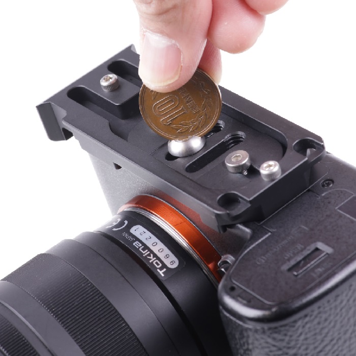 Camera screw can be fixed with a coin