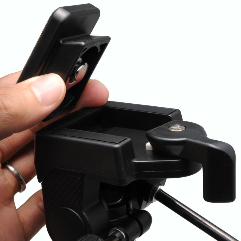 Dedicated compact video head with quick shoe system