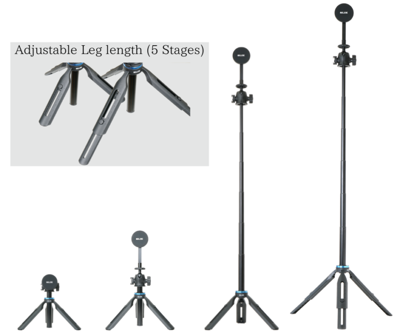 Adjustable leg stages and flexible height 